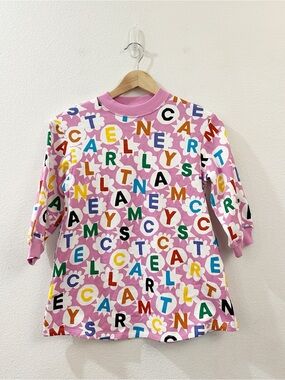 Stella McCartney Girls Pink Logo Dress Size 5Y